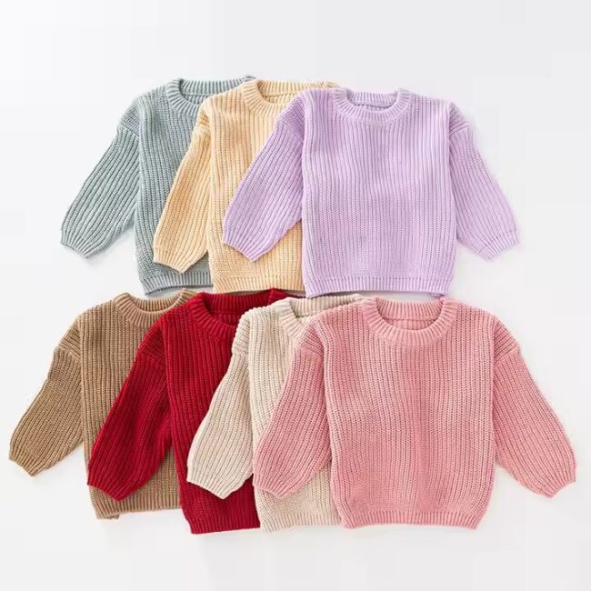 Wholesale Baby Pullovers Knitwear Winter Toddler Kids Clothes chunky Knitted Boys Girls Baby Sweaters