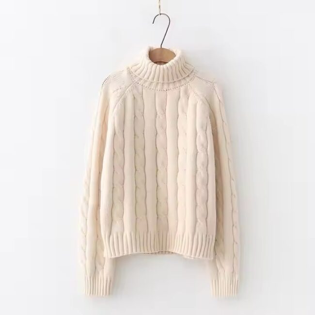 P19B008EL OEM 2021SS ladies wool cashmere sweater knitted turtleneck jumpers sweater for women - Image 2