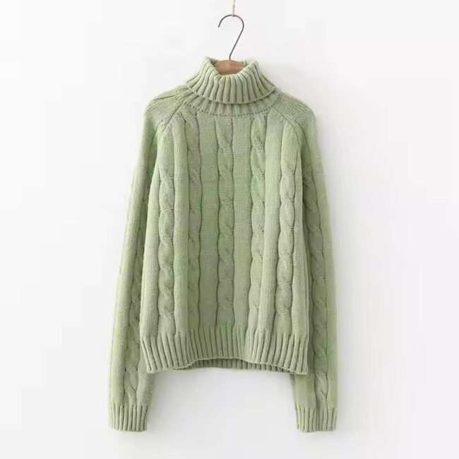 P19B008EL OEM 2021SS ladies wool cashmere sweater knitted turtleneck jumpers sweater for women - Image 4