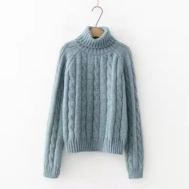 P19B008EL OEM 2021SS ladies wool cashmere sweater knitted turtleneck jumpers sweater for women - Image 3