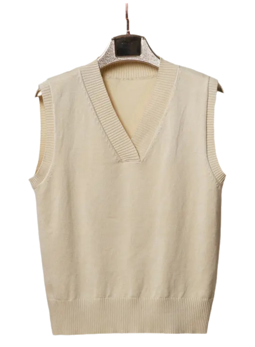 AW Custom Sleeveless Sweater Vest High Quality Soft Loose Warm Casual Knit Sweater